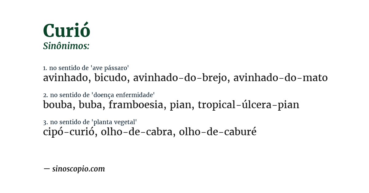 Sinônimo de curió