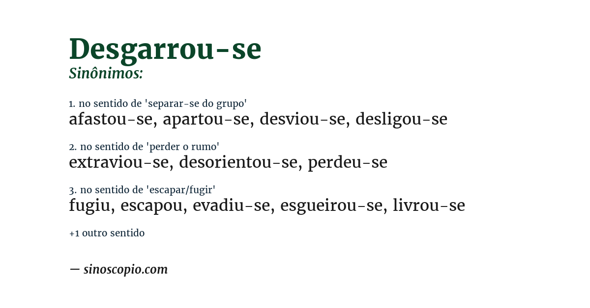 Sinônimo de desgarrou-se