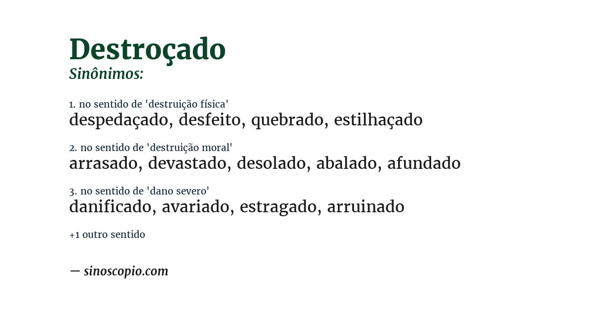 Sinônimo de destroçado