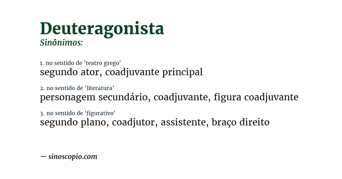 Sinônimo de deuteragonista