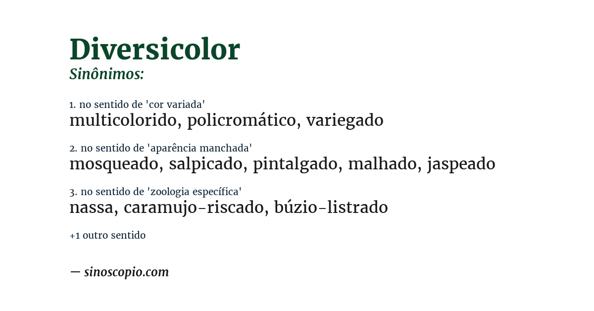 Sinônimo de diversicolor