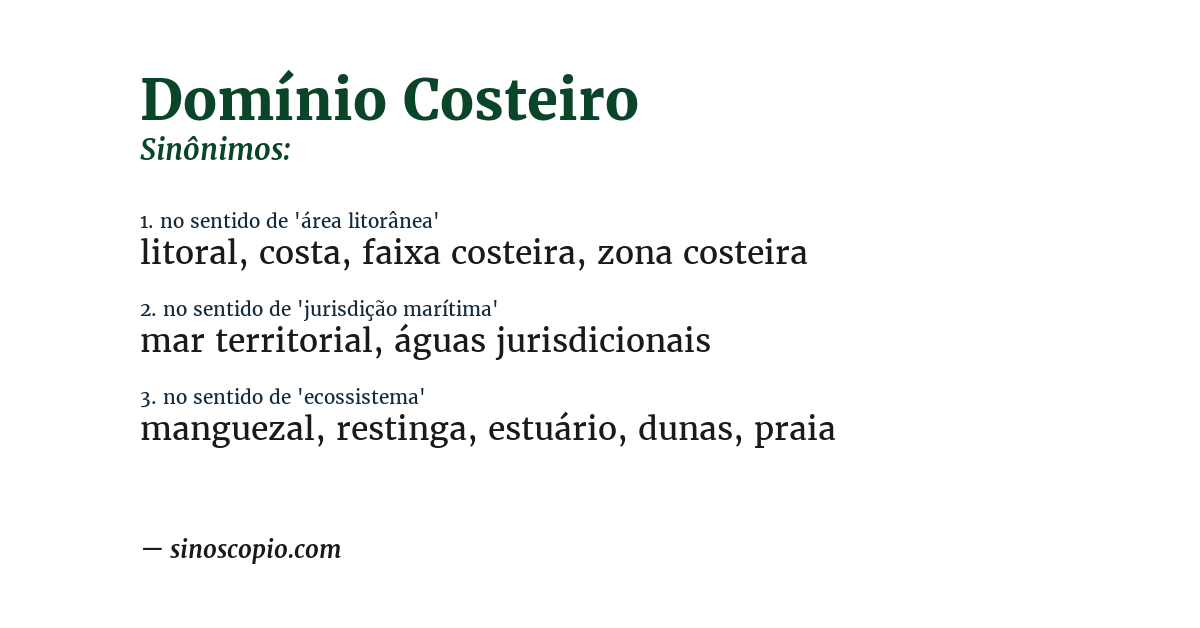 Sinônimo de domínio costeiro