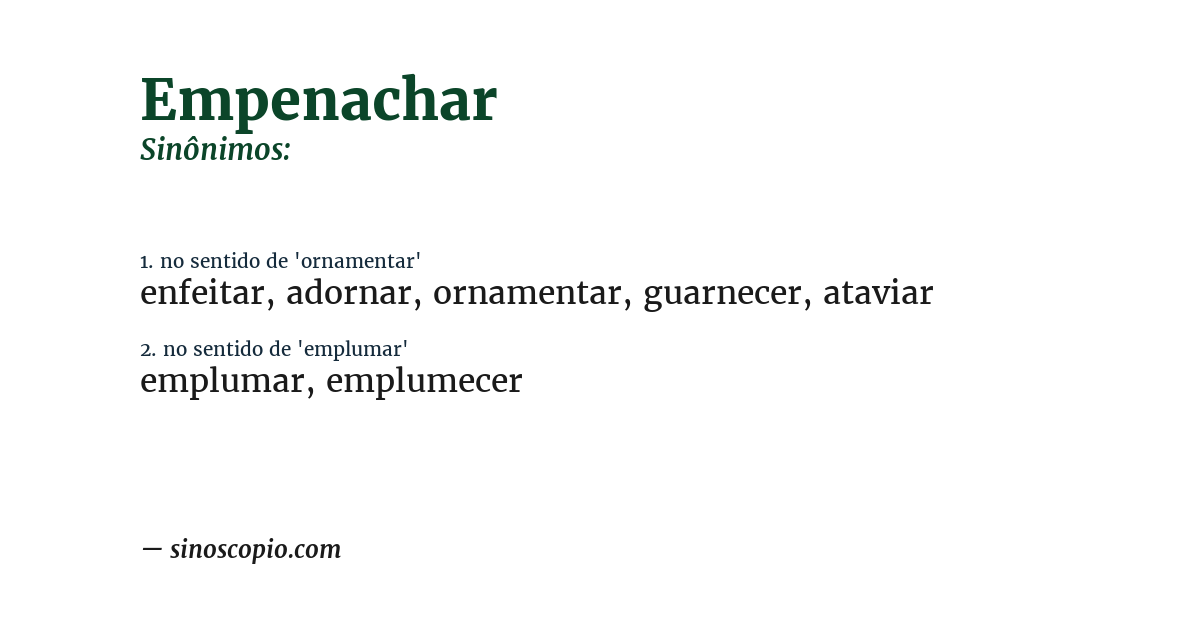 Sinônimo de empenachar