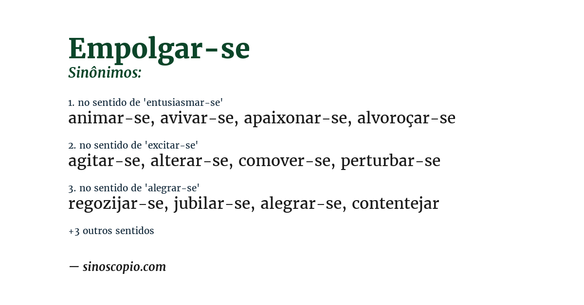Sinônimo de empolgar-se