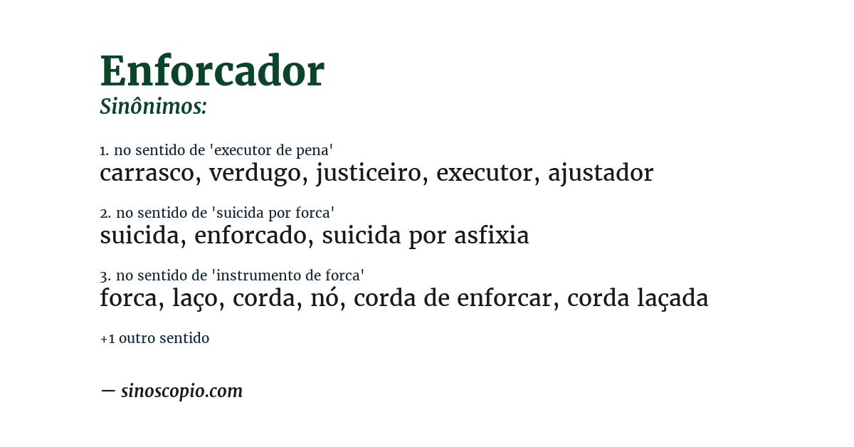 Sinônimo de enforcador