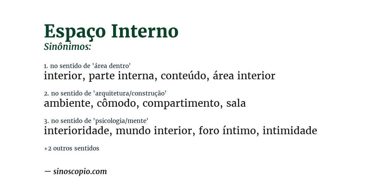 Sinônimo de espaço interno