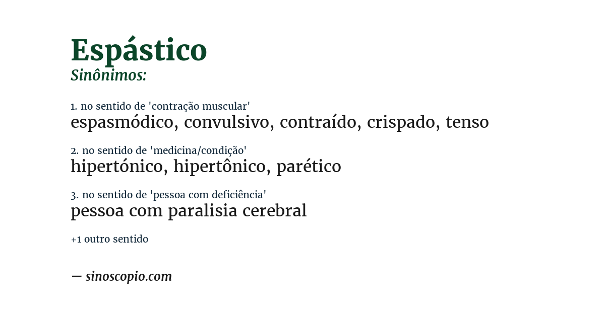 Sinônimo de espástico