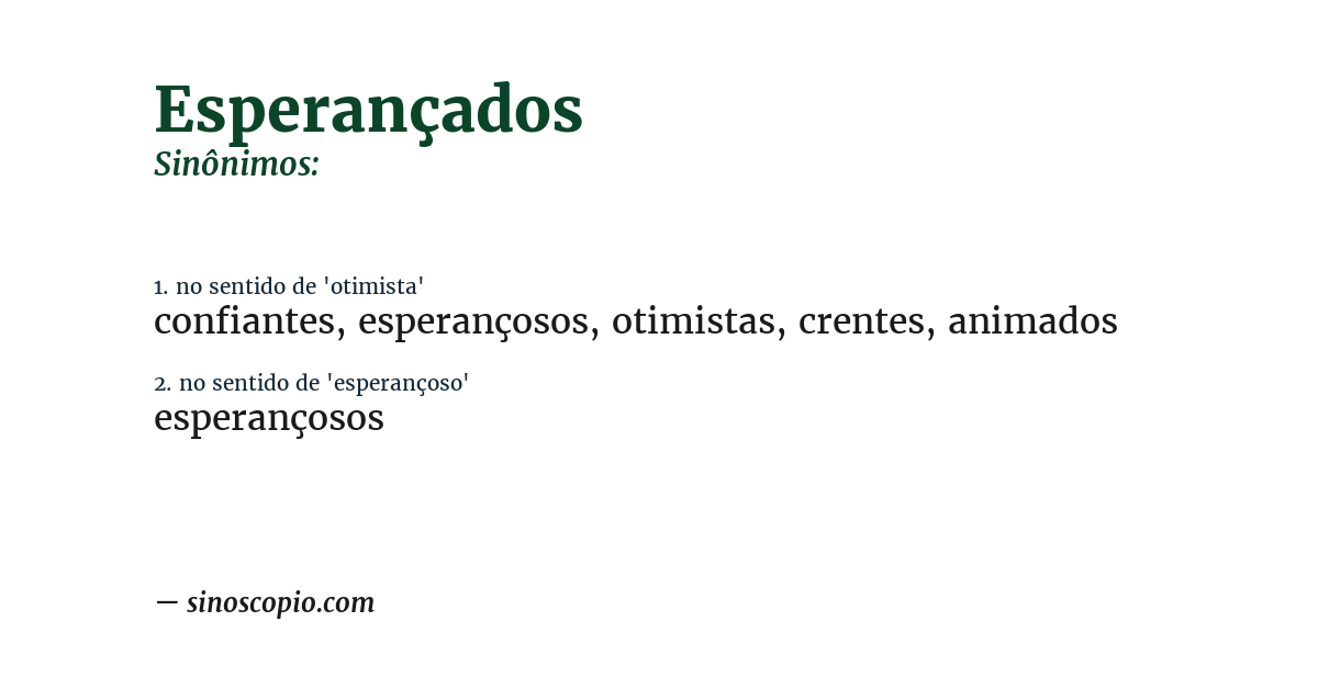 Sinônimo de esperançados