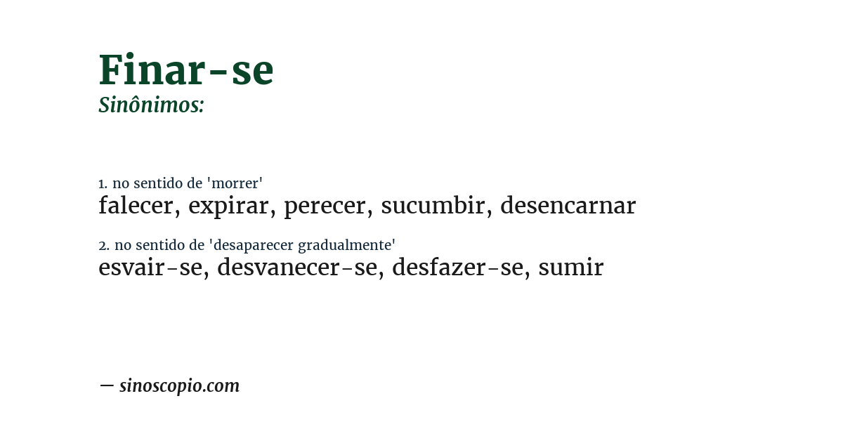 Sinônimo de finar-se