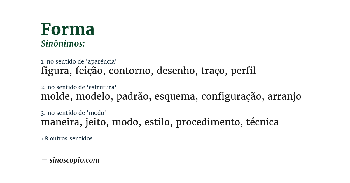 Sinônimo de forma