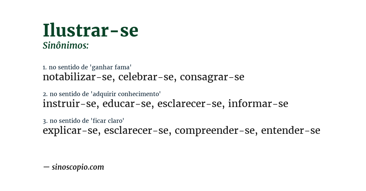 Sinônimo de ilustrar-se