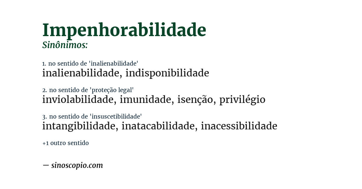 Sinônimo de impenhorabilidade