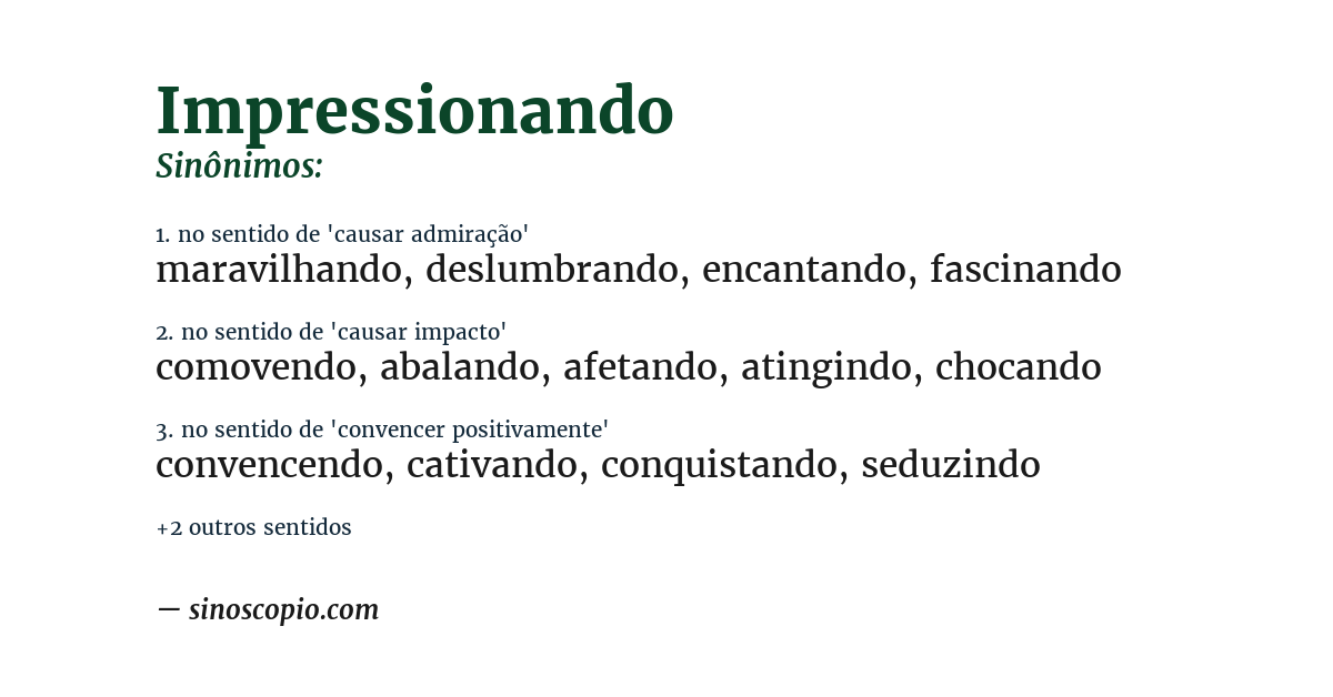 Sinônimo de impressionando
