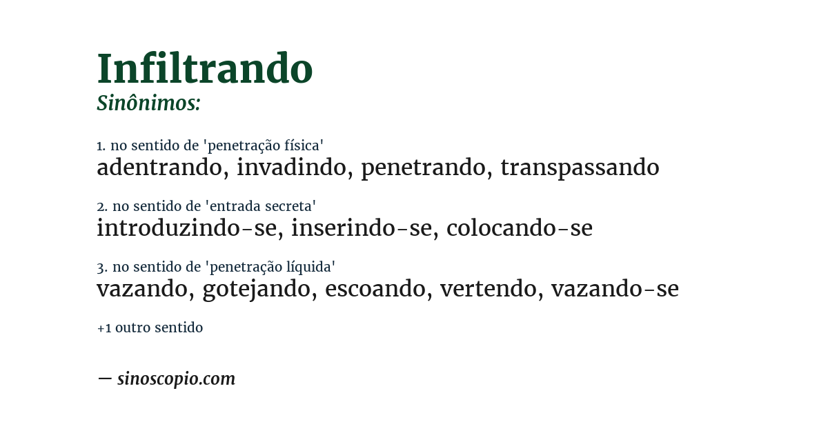 Sinônimo de infiltrando