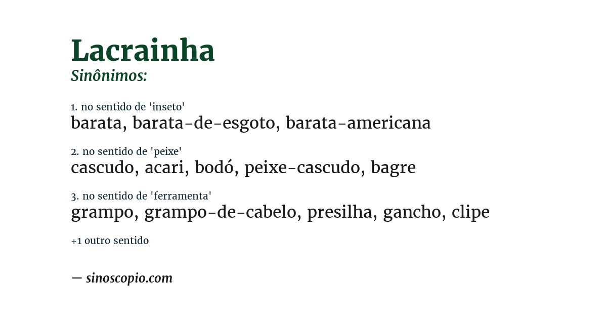Sinônimo de lacrainha