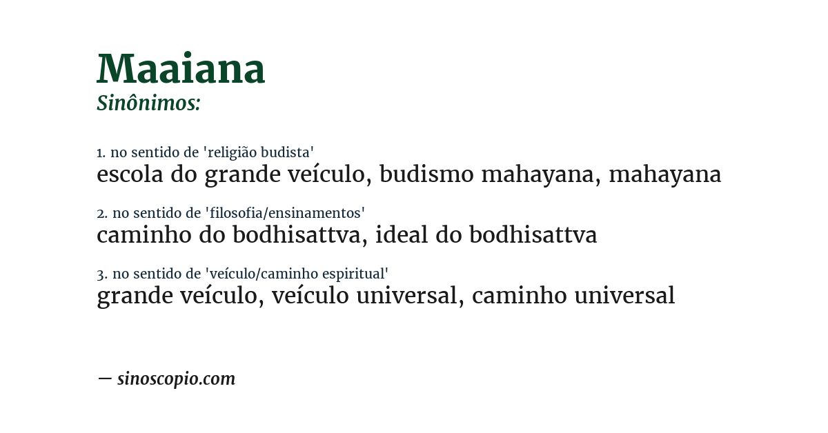 Sinônimo de maaiana
