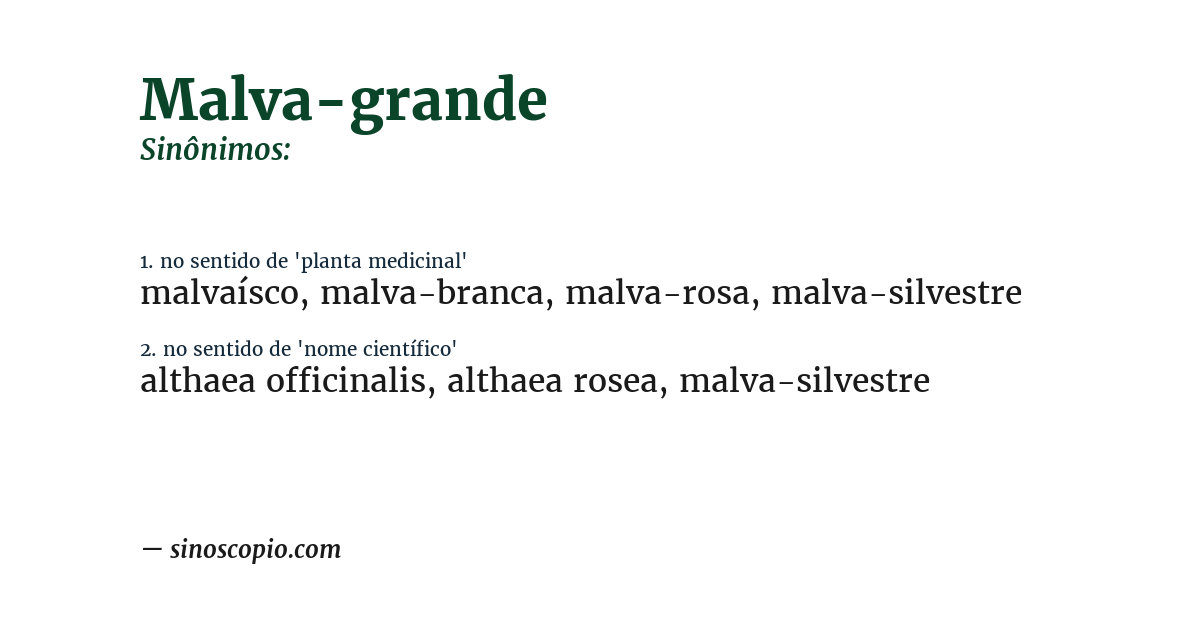 Sinônimo de malva-grande