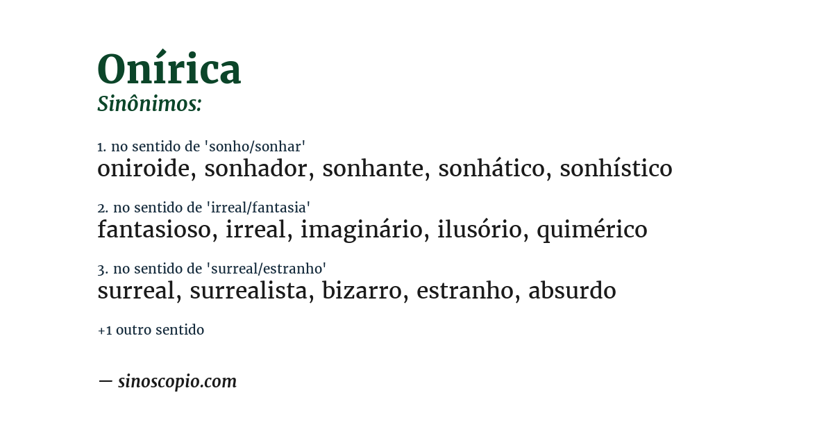Sinônimo de onírica
