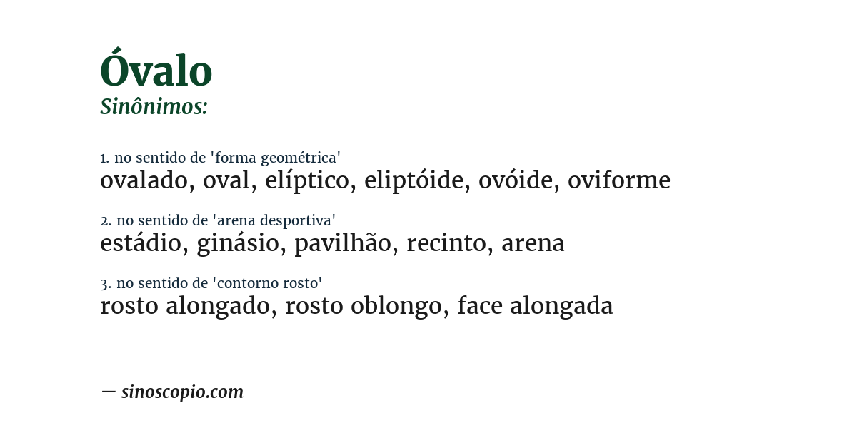 Sinônimo de óvalo