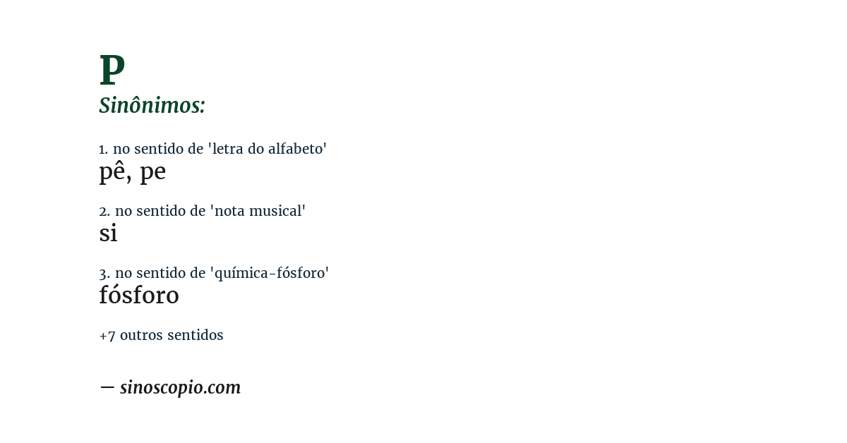 Sinônimo de p