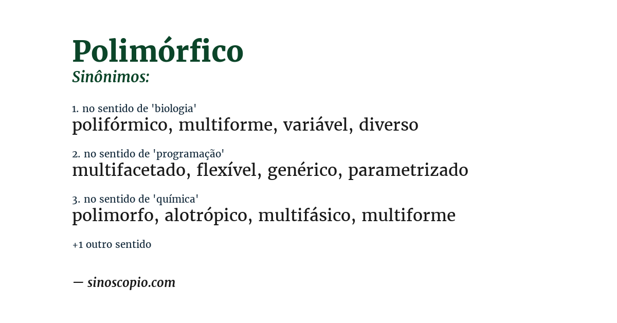 Sinônimo de polimórfico