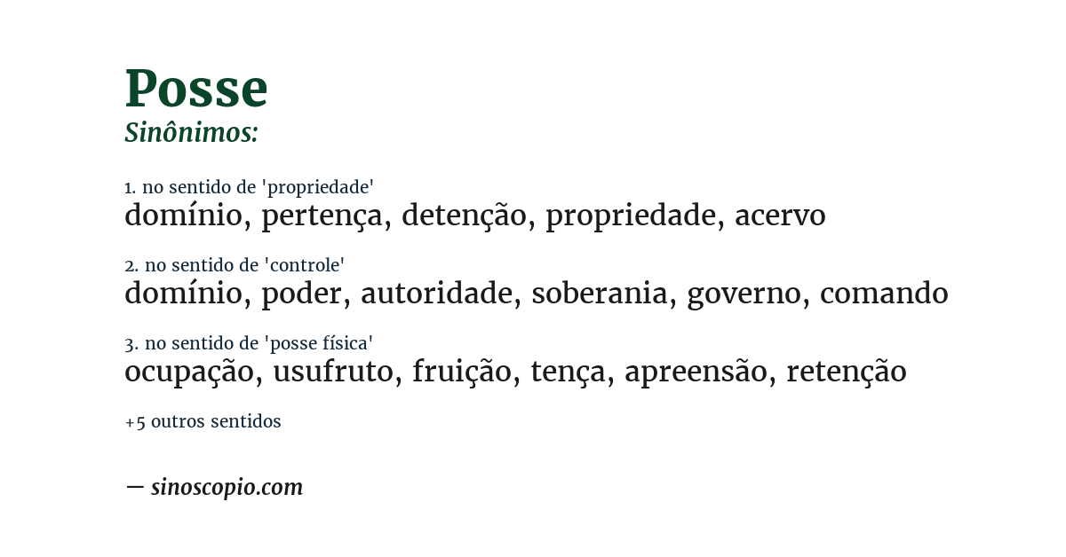 Sinônimo de posse