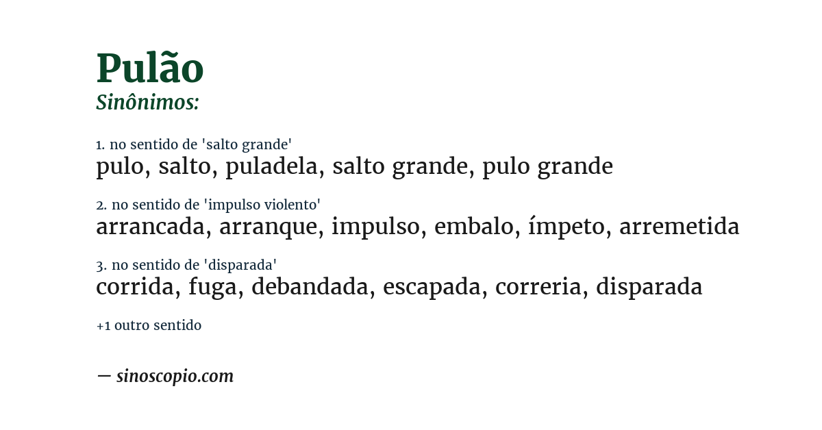 Sinônimo de pulão