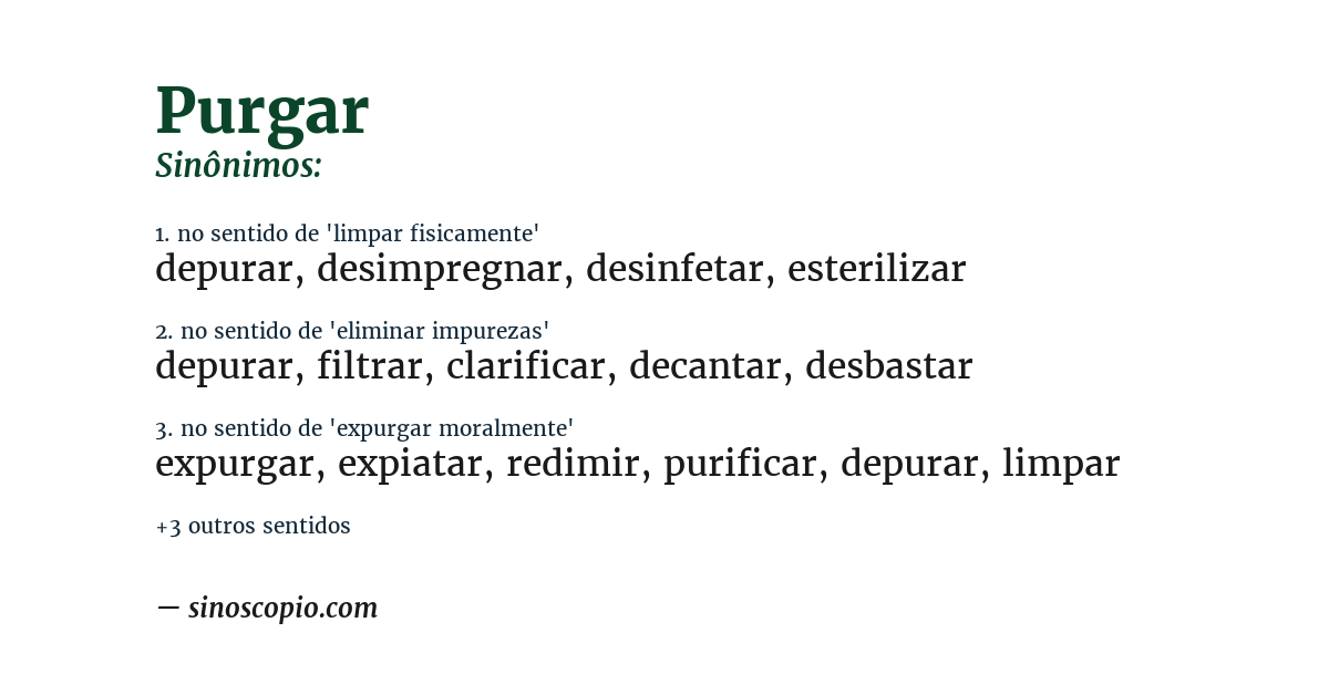 Sinônimo de purgar