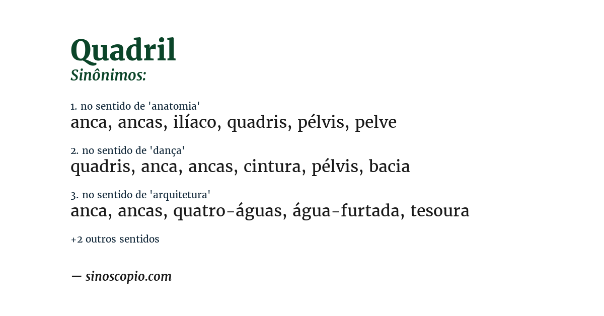 Sinônimo de quadril