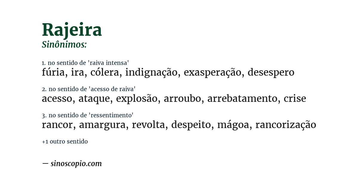 Sinônimo de rajeira