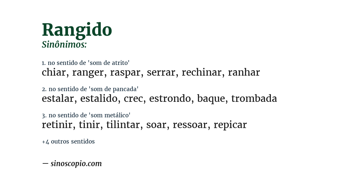 Sinônimo de rangido