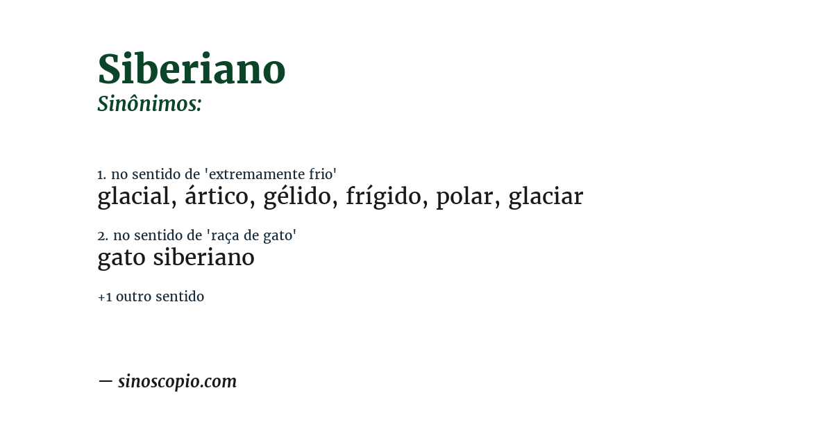 Sinônimo de siberiano
