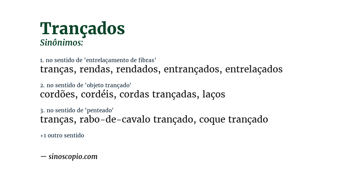 Sinônimo de trançados