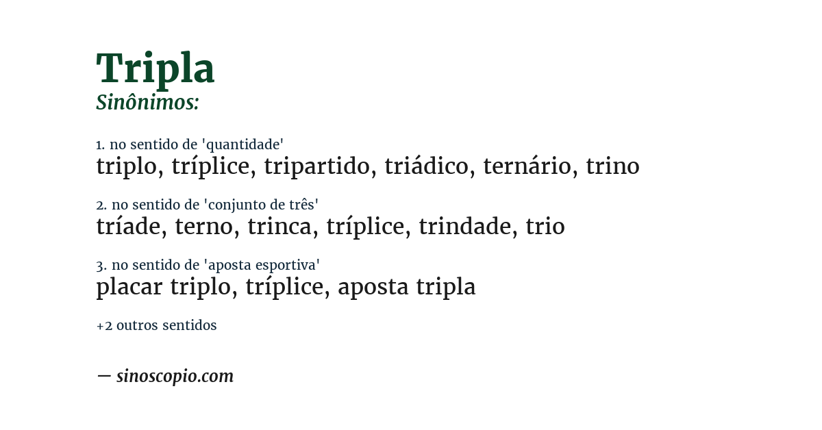 Sinônimo de tripla