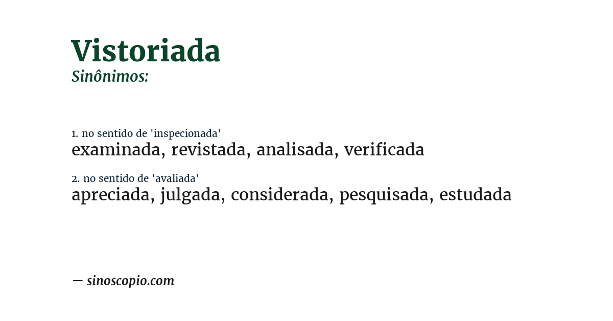 Sinônimo de vistoriada