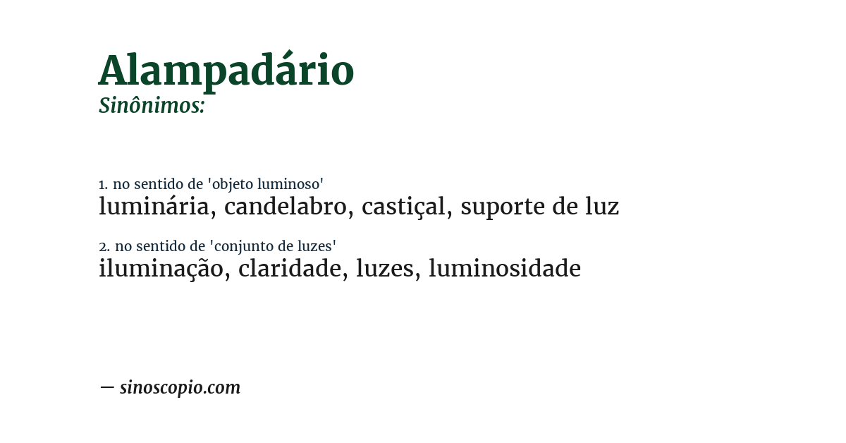 Sinônimo de alampadário