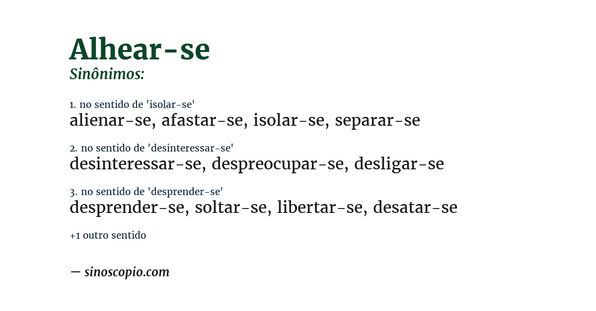 Sinônimo de alhear-se