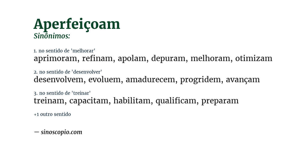 Sinônimo de aperfeiçoam