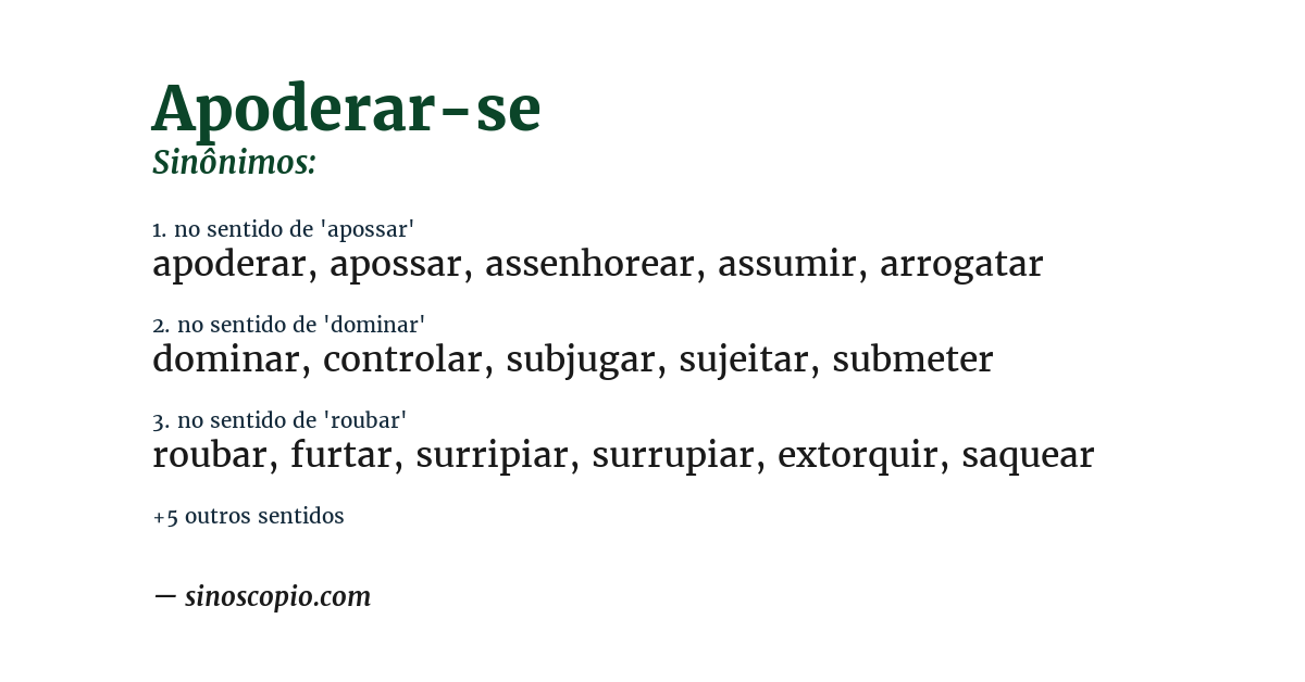 Sinônimo de apoderar-se