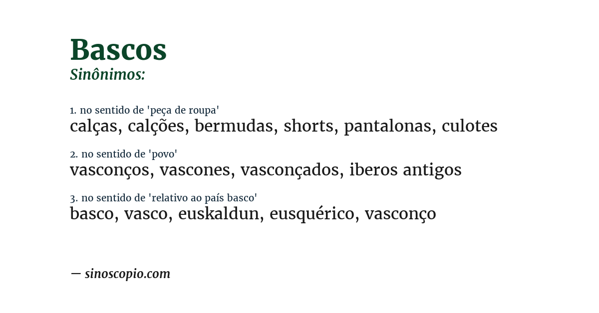 Sinônimo de bascos