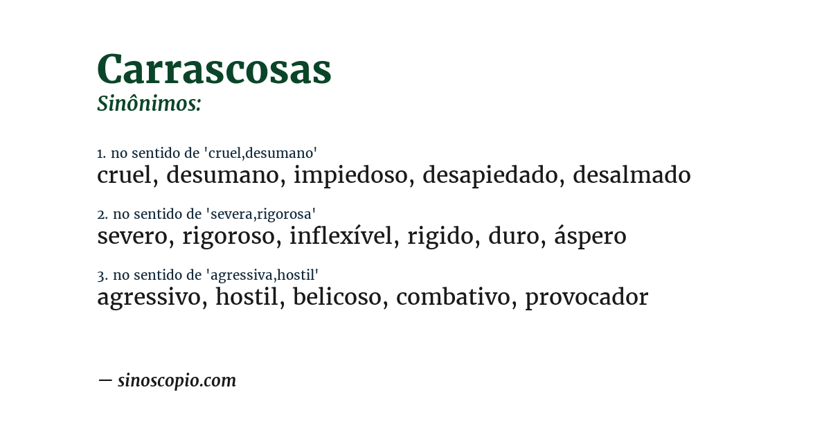 Sinônimo de carrascosas
