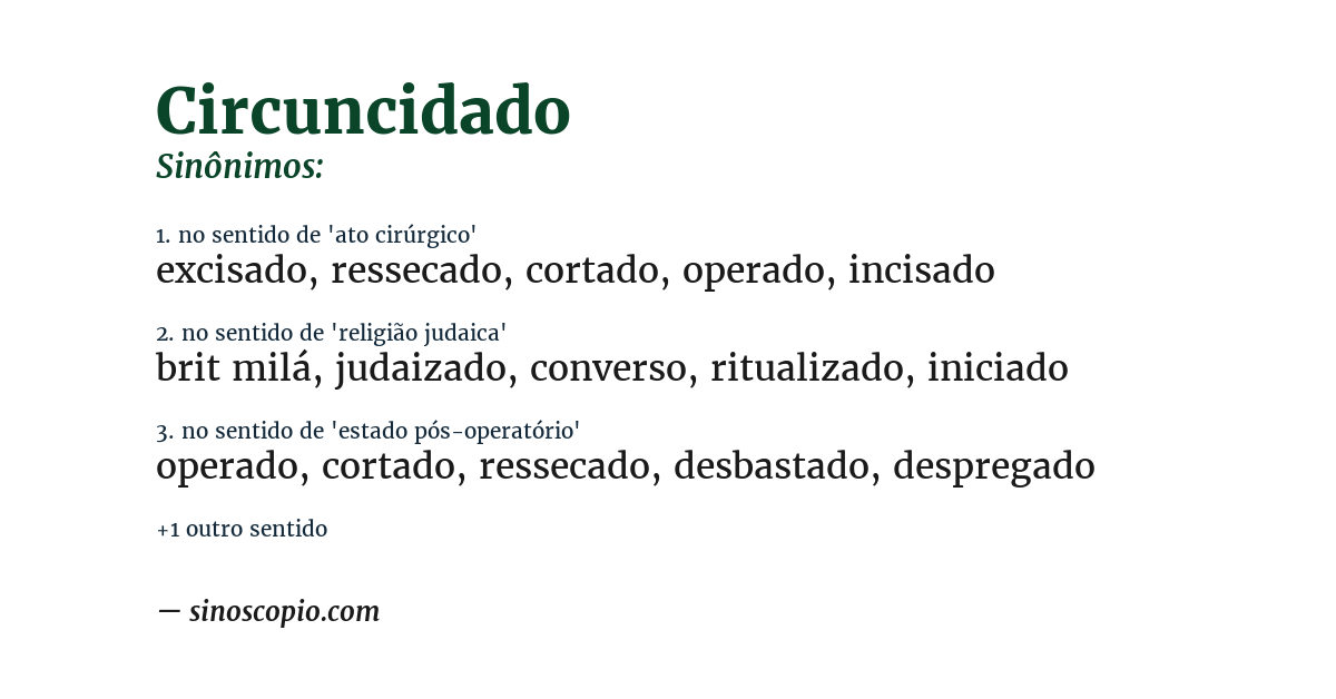Sinônimo de circuncidado