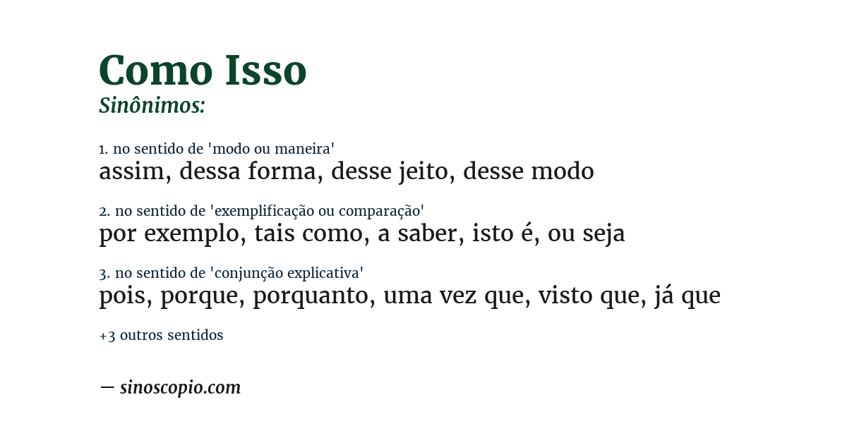 Sinônimo de como isso