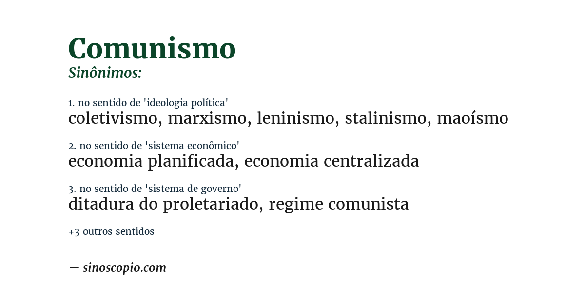 Sinônimo de comunismo