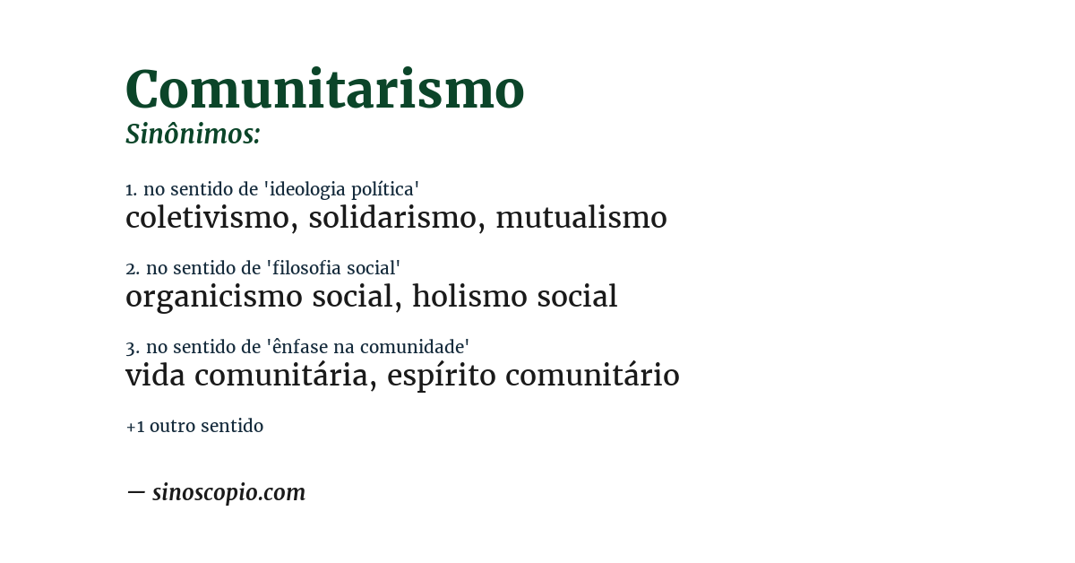 Sinônimo de comunitarismo