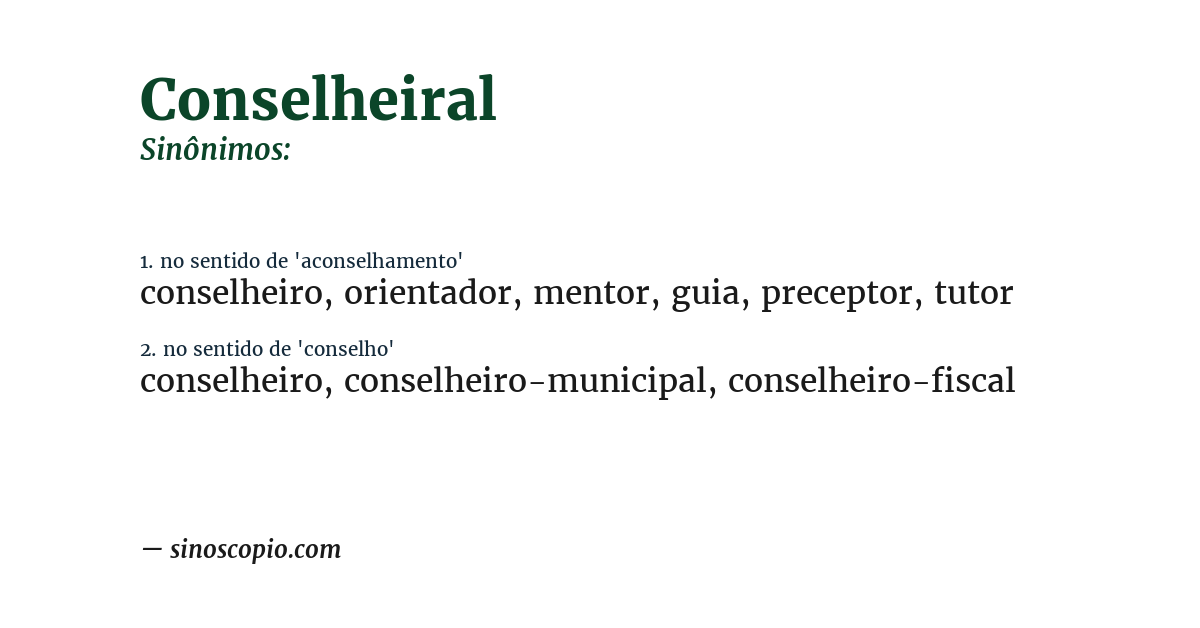 Sinônimo de conselheiral