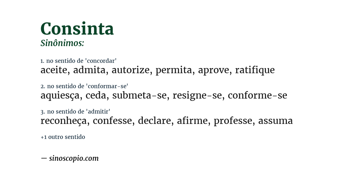 Sinônimo de consinta