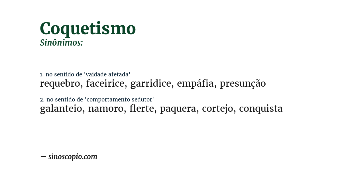 Sinônimo de coquetismo