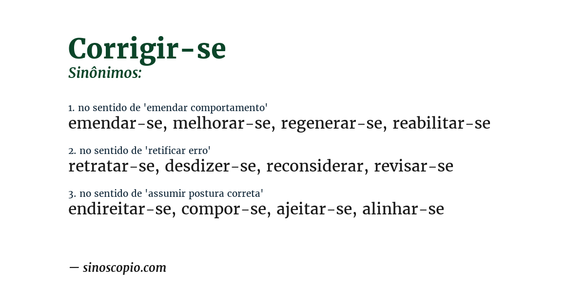 Sinônimo de corrigir-se