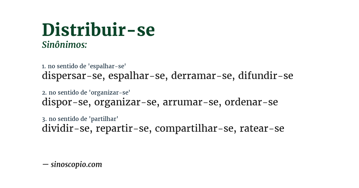 Sinônimo de distribuir-se